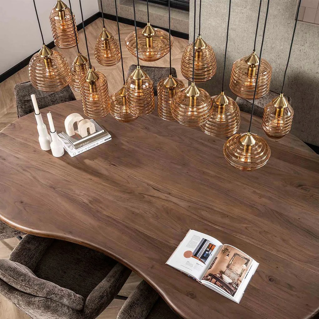 Grote Eettafel Hanglamp Amber Glas