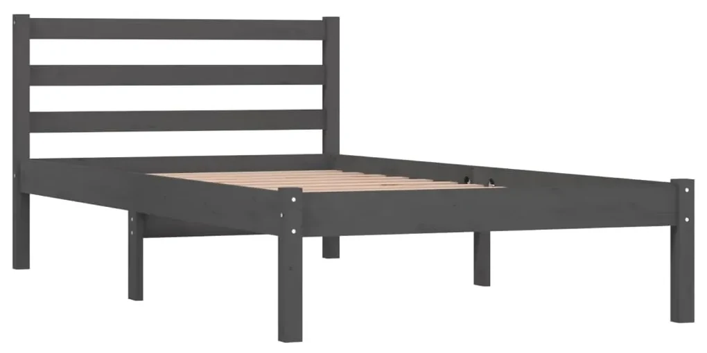 vidaXL Bedframe massief grenenhout grijs 90x190 cm 3FT Single