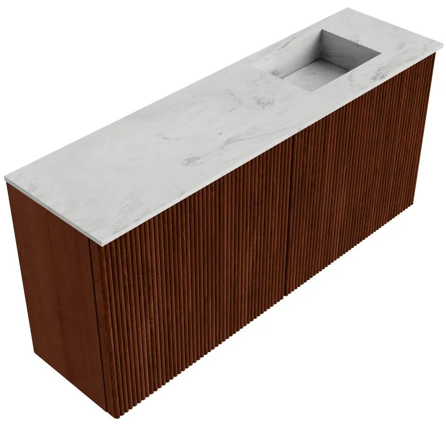 Mondiaz Joya DLux 90cm toiletmeubel ruby met wastafel faye rechts zonder kraangat opalo