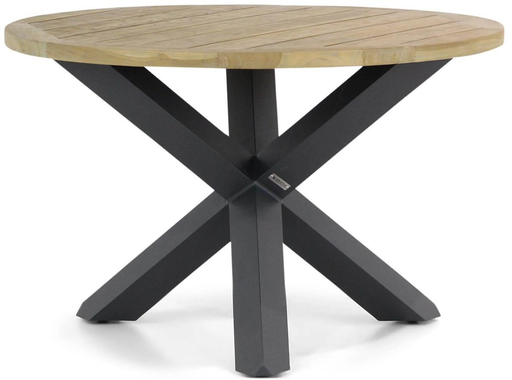 Dining Tuintafel rond 120 cm Teak Old teak greywash Rockville