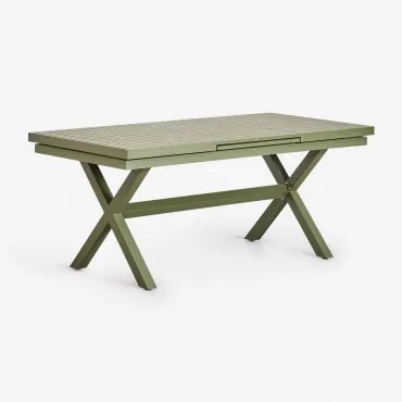 Uitbreidbare Rechthoekige Aluminium Tuintafel Karena Groen – Intens Olijf & 180 - 240 X 90 Cm - Sklum