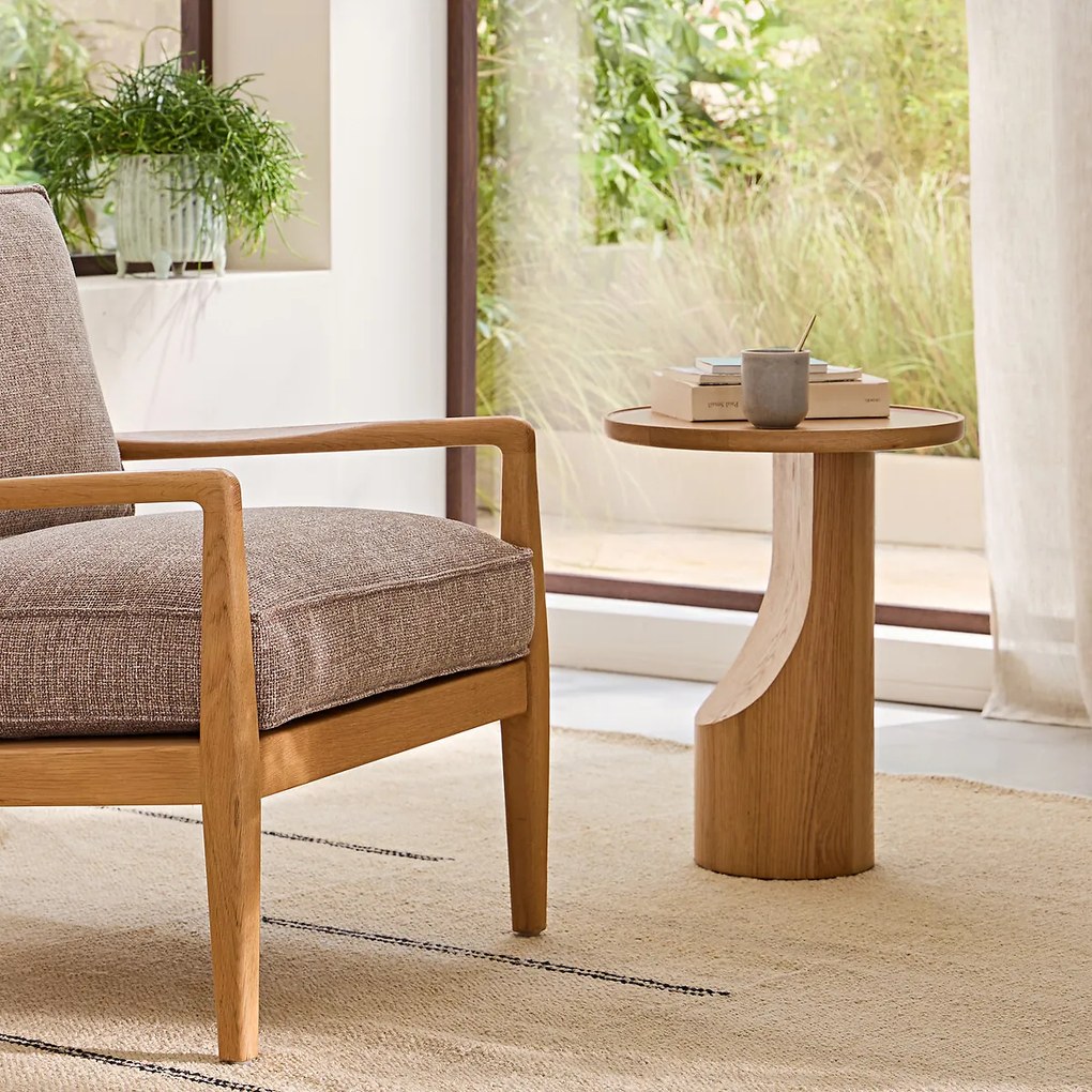 Massief eiken en gefineerd bijzettafel, Stigido