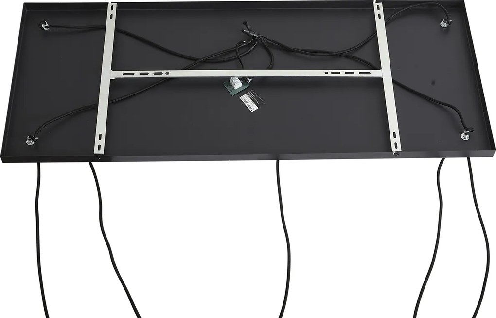 Art deco hanglamp zwart met smoke glas 5-lichts - Wallace