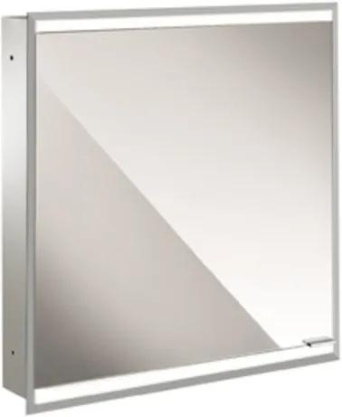 Emco Asis Prime 2 spiegelkast inbouw m. 1 deur met LED verlichting 60x73cm links m. witte glazen achterwand 949705131