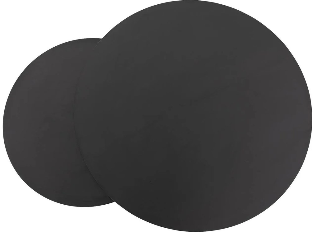 Goossens Salontafel Oda rond, metaal zwart, elegant chic, 80 x 41 x 80 cm
