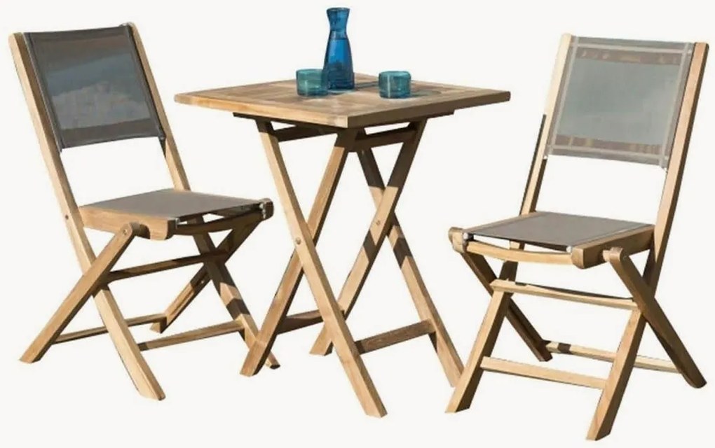 Inklapbaar bistroset Fun van teakhout, 3-delig