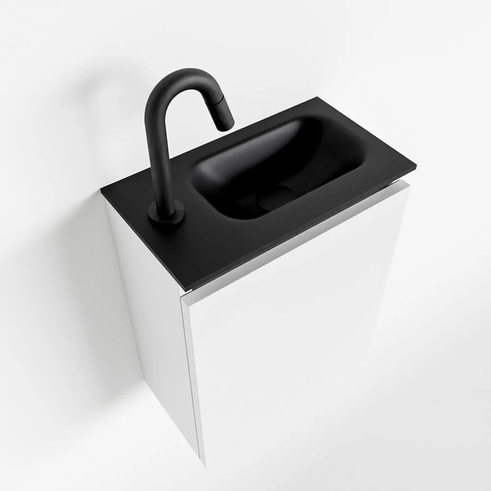 Mondiaz Ture 40cm toiletmeubel talc met wastafel urban rechts 1 kraangat