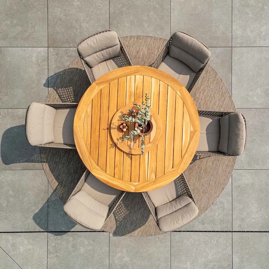 4 Seasons Moretti tuinset 6-delig - Prado tuintafel Ø160 cm