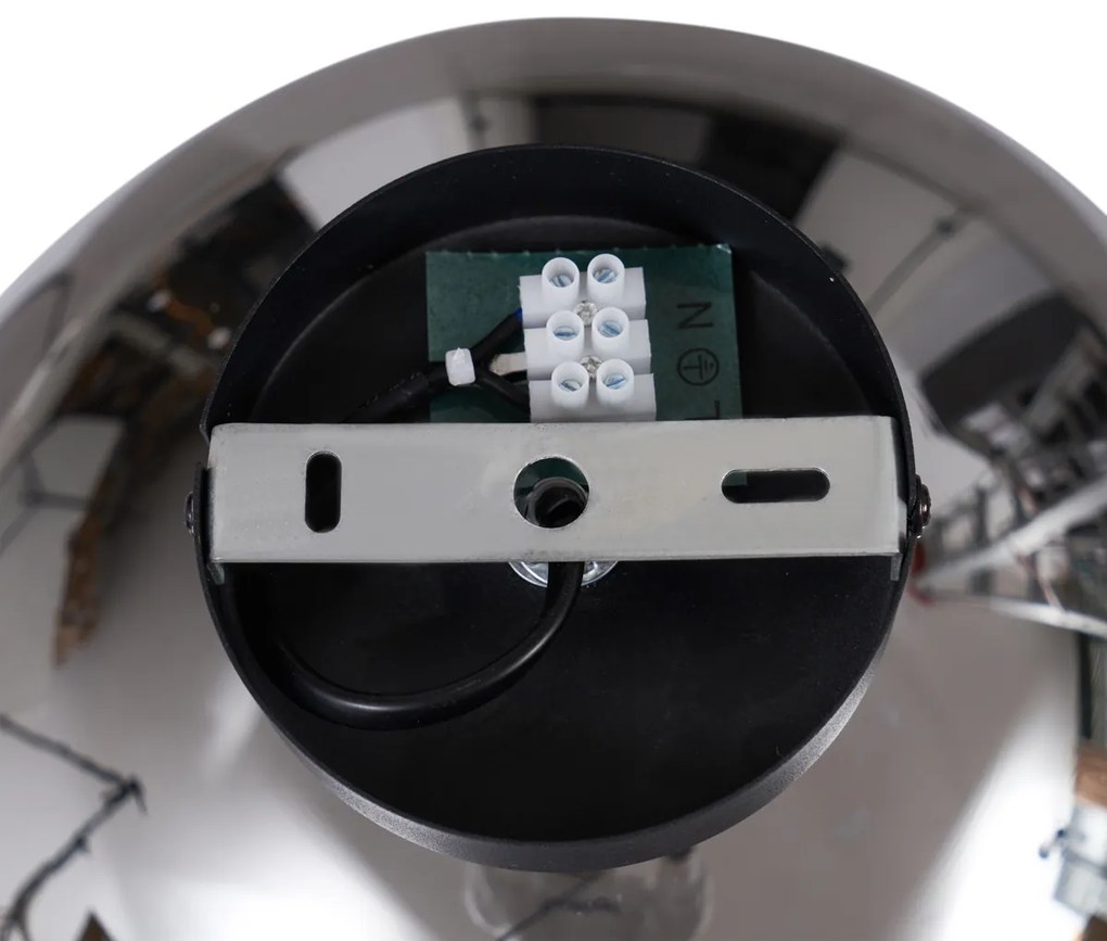 Art Deco plafondlamp zwart met smoke glas - Sandra