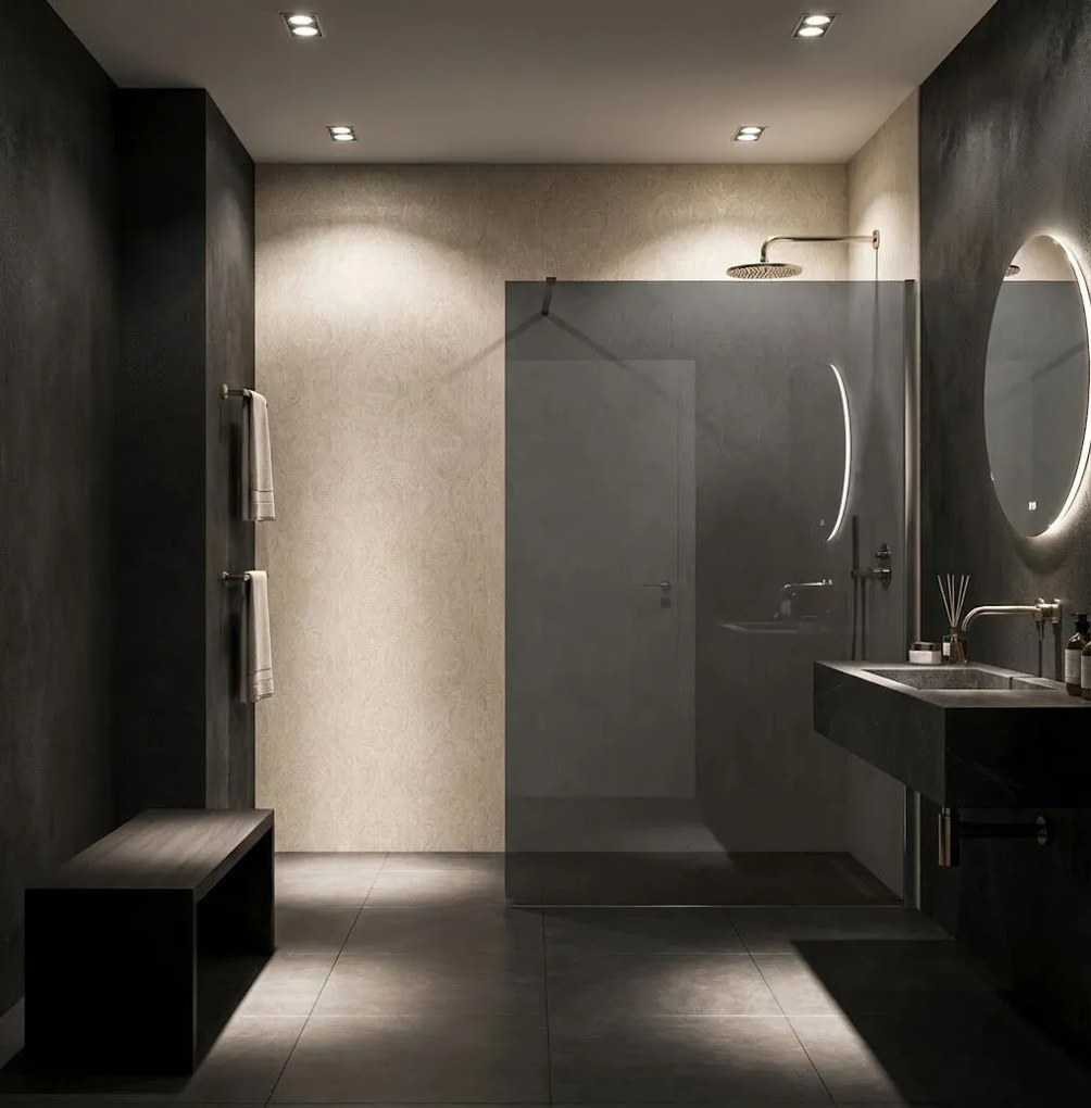 Walk-in douchewand Rea Flexi Grey / Chrome 140