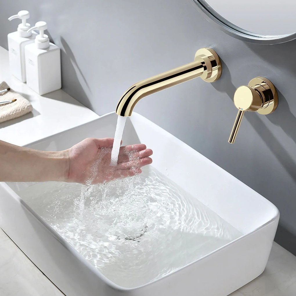 Inbouw wastafelkraan Rea Lungo Long Gold + BOX