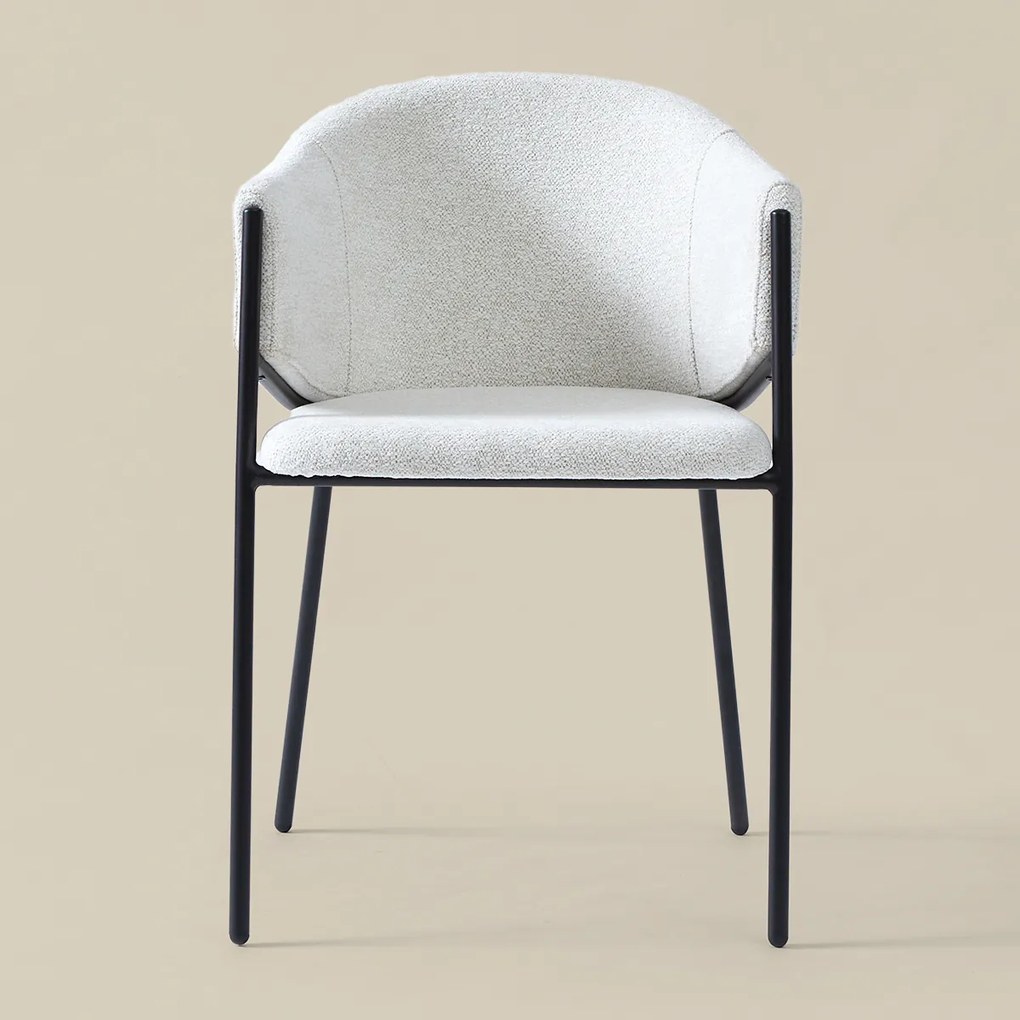 Beige Eetkamerstoel Met Ronde Rugleuning