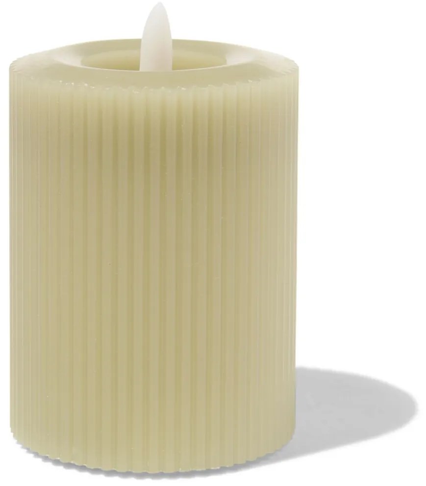 HEMA LED Ribbel Kaars Met Wax Ø7.5x10 Lichtgroen (lichtgroen)