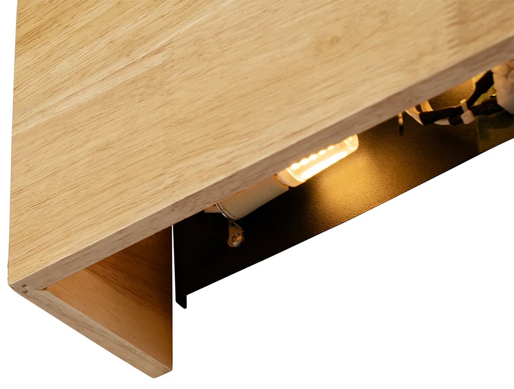 Landelijke wandlamp eiken hout 2-lichts - Otan Landelijk G9 Binnenverlichting Lamp