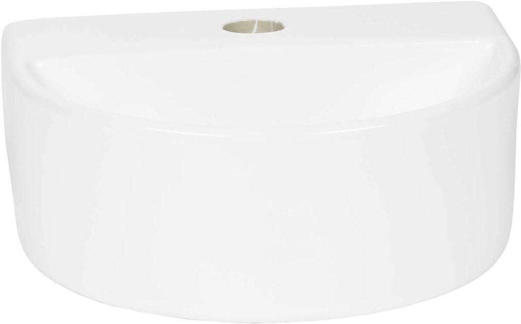 Saqu Fontein halfrond 1 kraangat 30x25x12 cm Wit