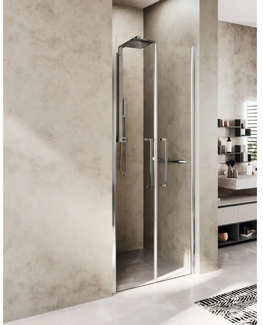 Novellini Young douchedeur 107 2-dlg draaideur verstelbaar van 107-111cm helder glas wit mat y22b107-1u