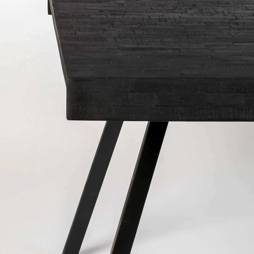 Lavis Suri Black Eettafel Van Gerecycled Teak Zwart 160 X 78 Cm - 160 X 78cm.