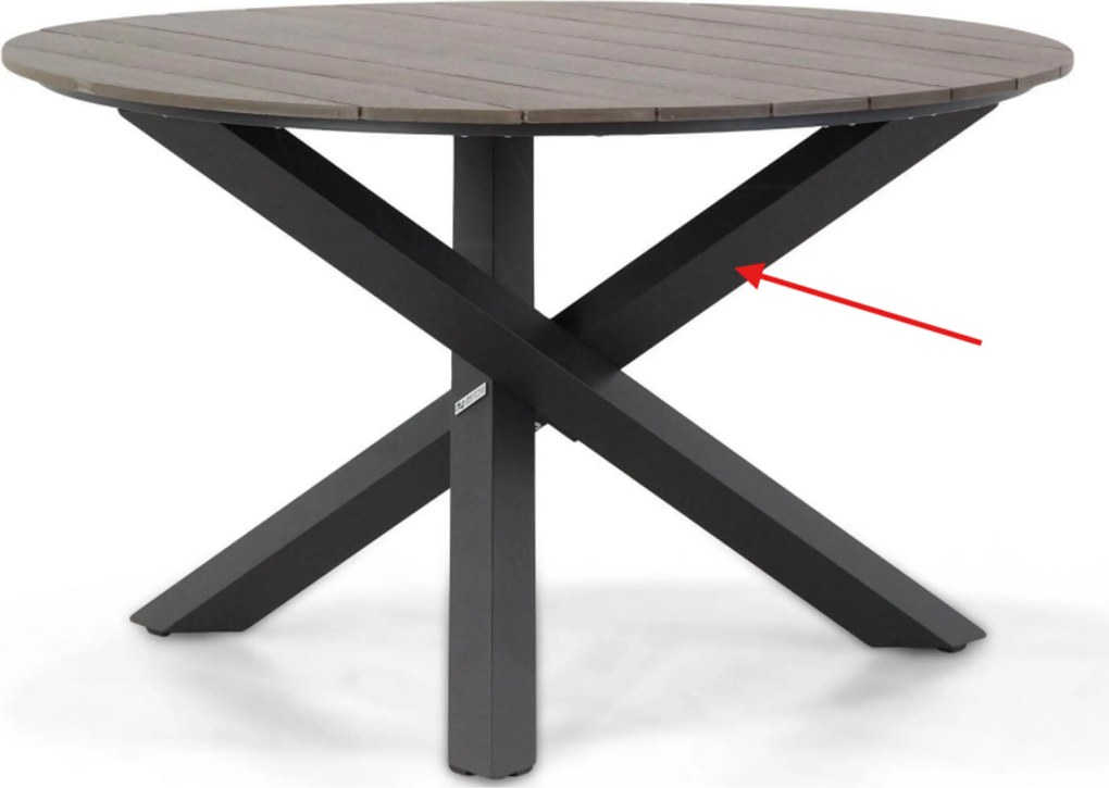 Tuinset Ronde Tuintafel 6 personen 150 cm Kunststof Grijs  Lifestyle Garden Furniture Salina/Ancona