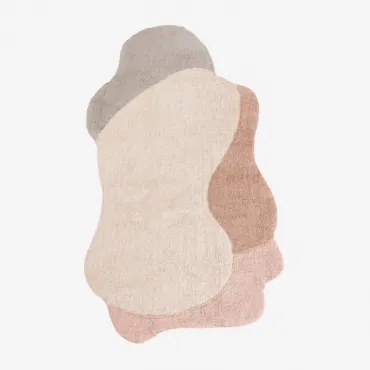 Onregelmatig Vloerkleed 145x245 Cm Van Katoen Suria Natuurlijke Kleuren - Sklum