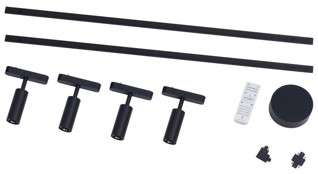 Modern railsysteem met 4 spots zwart 1-fase - Magnetic Samson