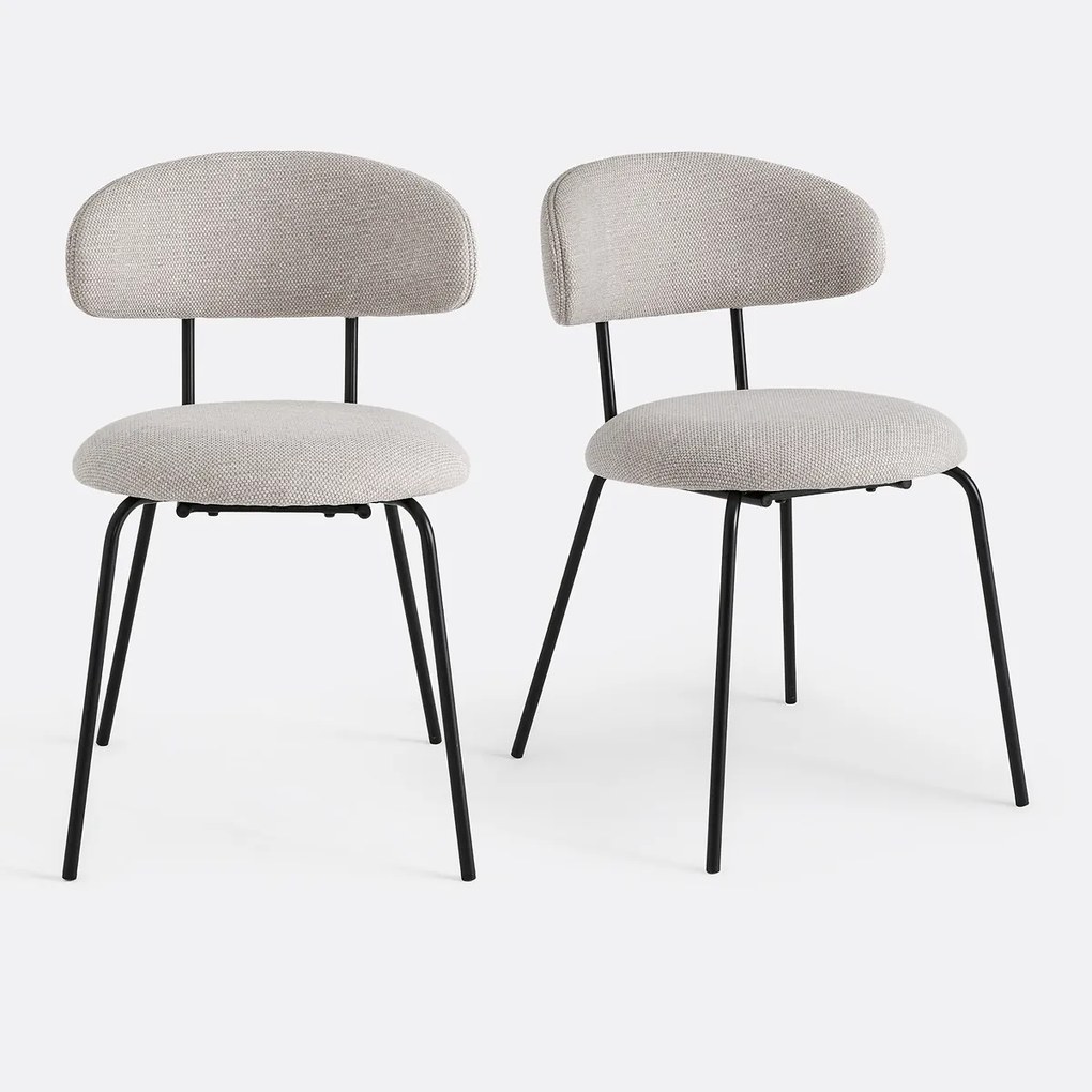 Set van 2 stoffen stoelen, Clarvia
