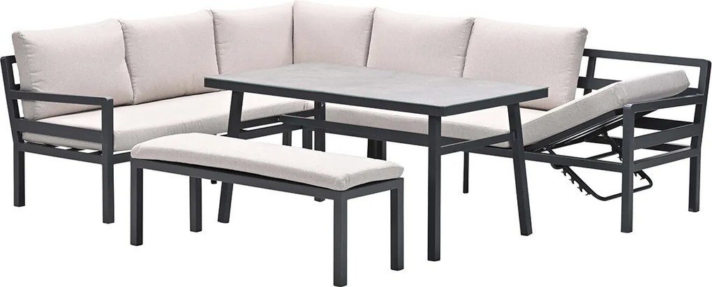 Garden Impressions Markus lounge dining set 4-delig links - desert sand