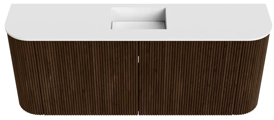 Mondiaz Joya 105cm toiletmeubel ronding links/rechts walnut met wastafel faye midden 1 kraangat talc
