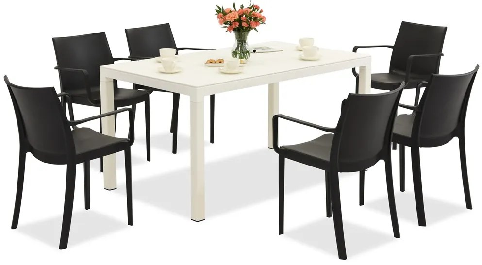 King/Victoria tuinset wit en antraciet voor 6 personen Bica