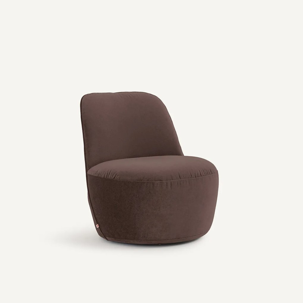 Draaifauteuil in fluweel/linnen, Rosebury