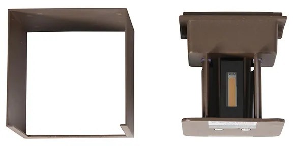 Buiten wandlamp roestbruin incl. LED 2-lichts IP54 - Edwin