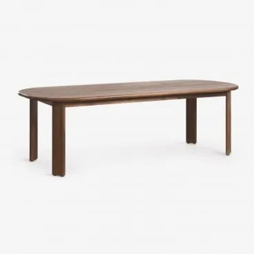 Ovale Eettafel Van Acaciahout Uleno Donker Acaciabruin - Sklum