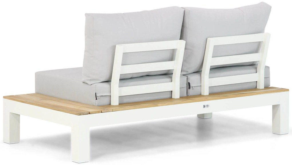 Loungeset 5 personen Aluminium/Teak Wit Lifestyle Garden Furniture Ravalla