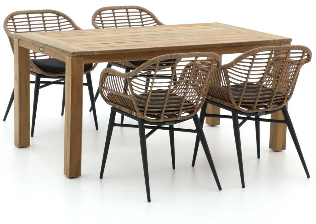 Diningset Intenso  | 4 personen | Tuinset wicker (vlechtwerk) | 5-delig | Kees Smit Tuinmeubelen