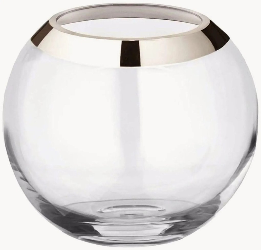 Mondgeblazen kristallen vaas Mirinde met platinarand