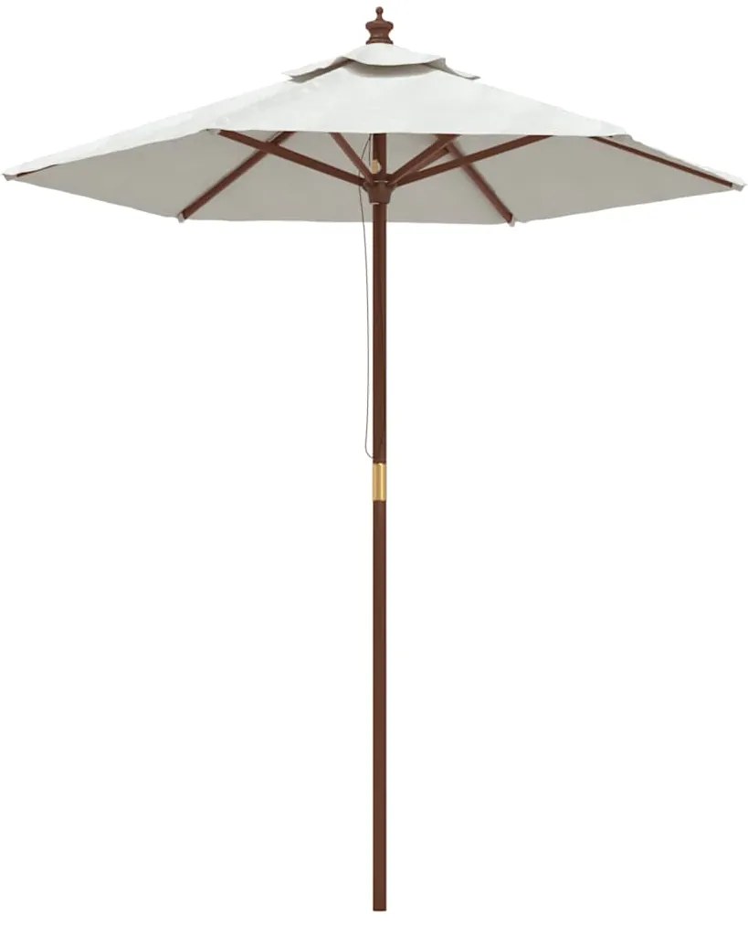 vidaXL Parasol met houten paal 196x231 cm zandkleurig
