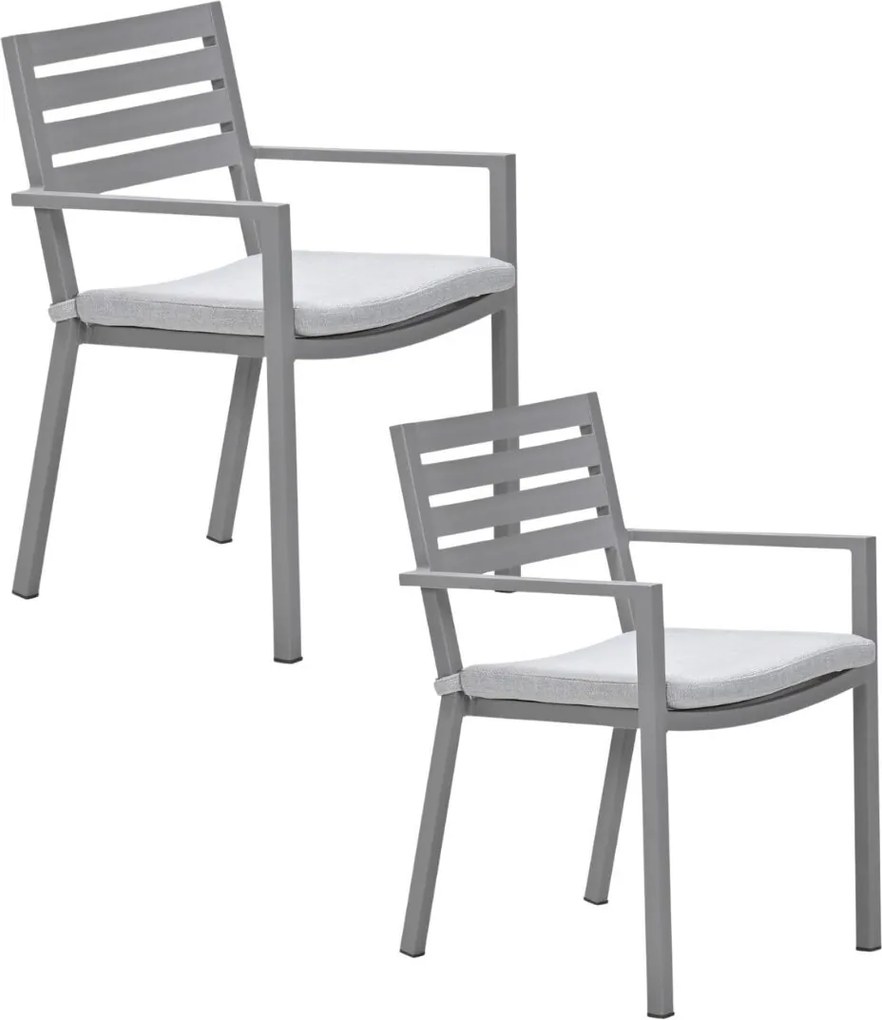 Garden Impressions Amarillo tuinstoel taupe - 2 stuks