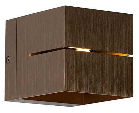 Moderne wandlamp donkerbrons - Transfer Groove Modern G9 vierkant Binnenverlichting Lamp