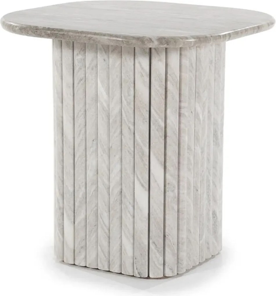 Bijzettafel Marmer Latjes - 45 X 45cm.
