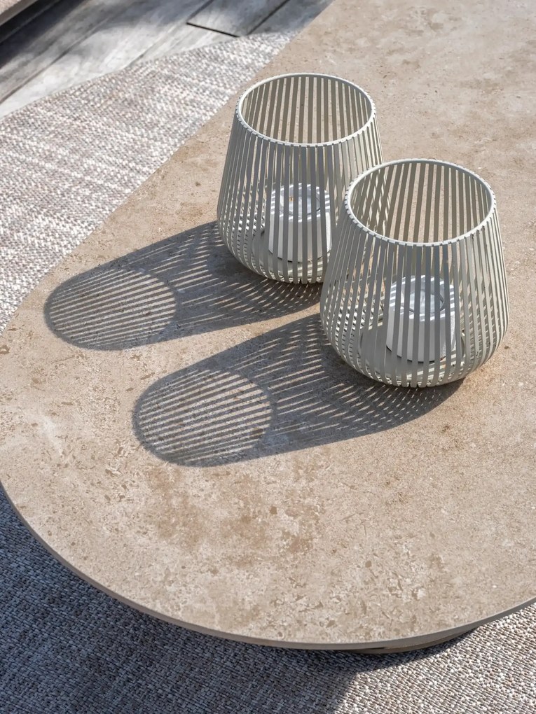 4 Seasons Outdoor Boaz loungetafel terre met ovaal blad 150 x 60 cm (H 35 cm) Loungetafel   beige weerbestendig