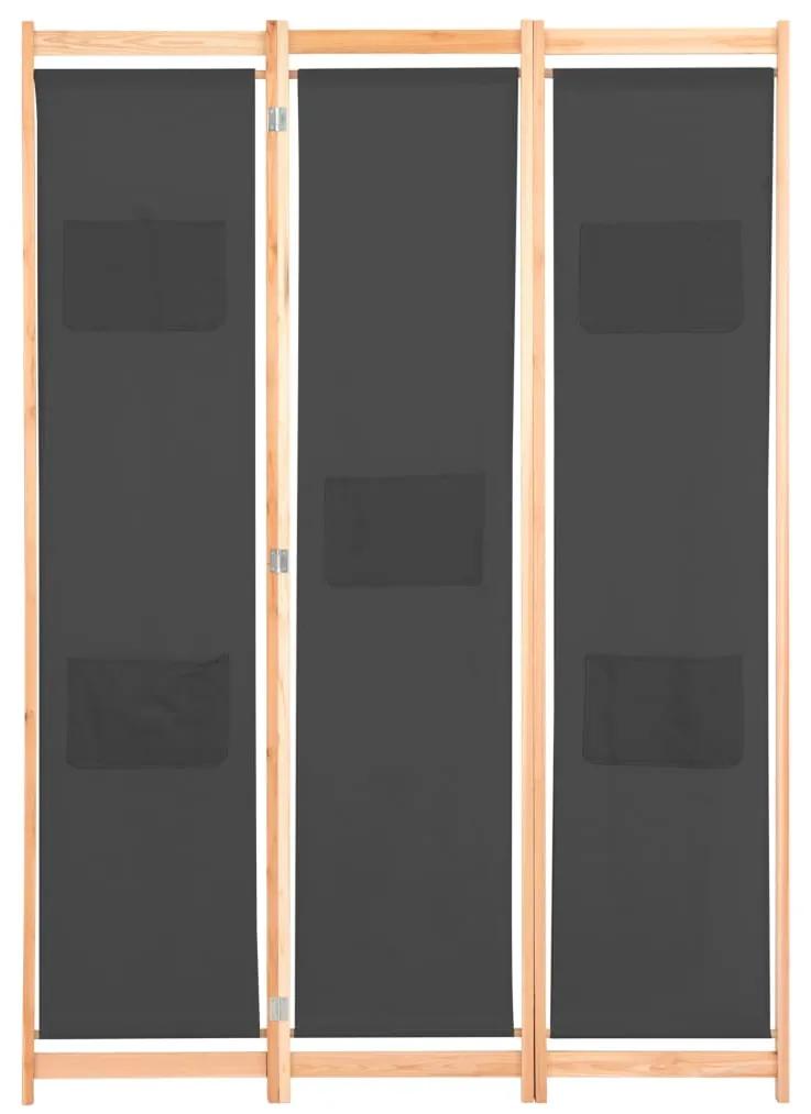 vidaXL Kamerscherm met 3 panelen 120x170x4 cm stof grijs