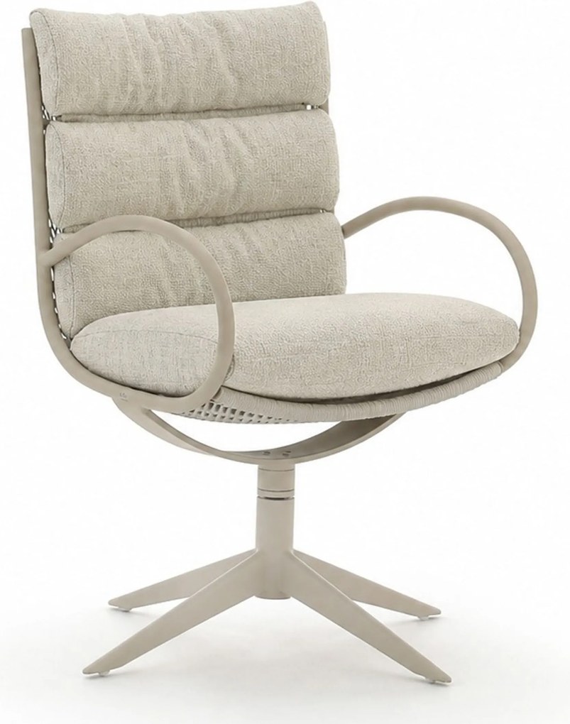 Tuinset 6 personen 220 cm Wicker Taupe Apple Bee Camp