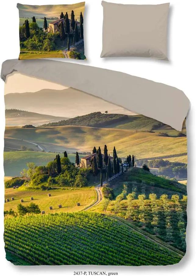 Good Morning dekbedovertrek Tuscan - groen - 240x200/220 cm - Leen Bakker