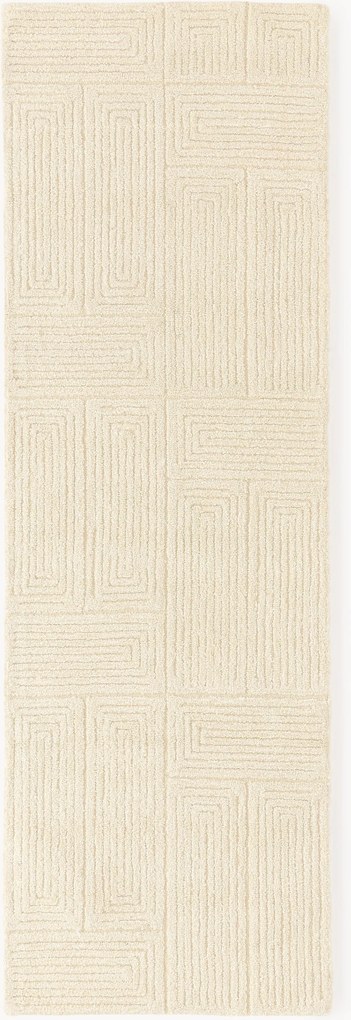 Handgetufte wollen loper Alexia met geometrisch patroon
