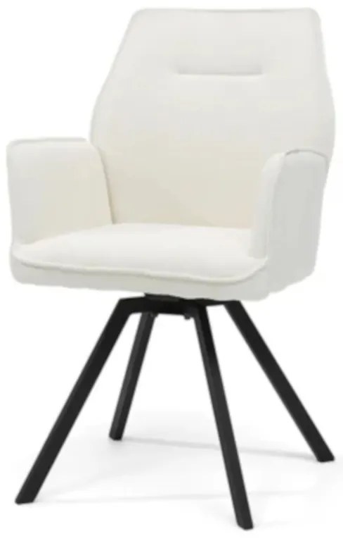Eetkamerstoel - Tina - stof Teddy wit