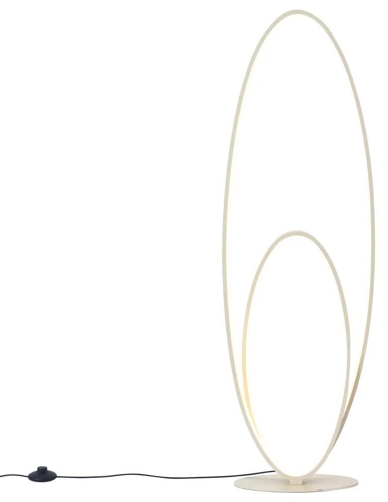 Design vloerlamp beige incl. LED 3-staps dimbaar - Boomerang