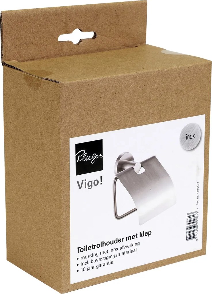 Plieger Vigo toiletrolhouder met klep geborsteld chroom