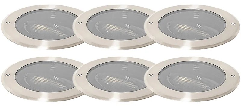 Buitenlamp Set van 6 grondspot staal AR111 verstelbaar IP65 - Delux Honey Modern GU10 IP65 Buitenverlichting