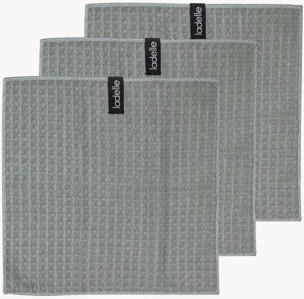 Theedoeken Wafel Salie, 3-delig