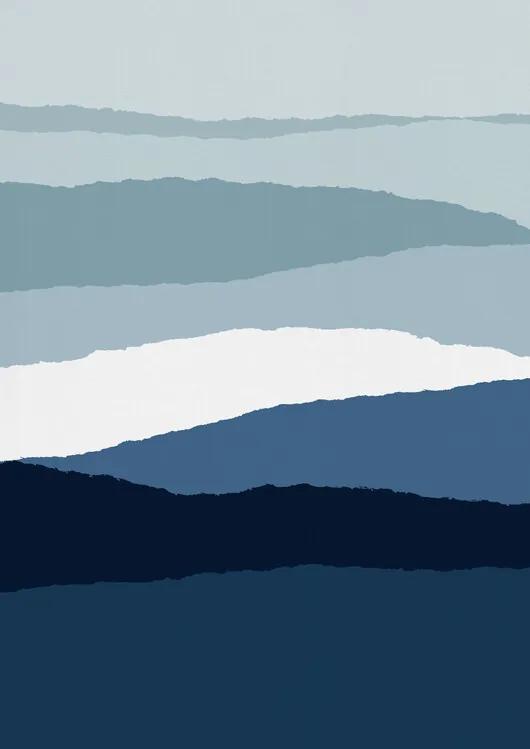 Fotobehang Blue Abstract II, (96 x 128 cm)