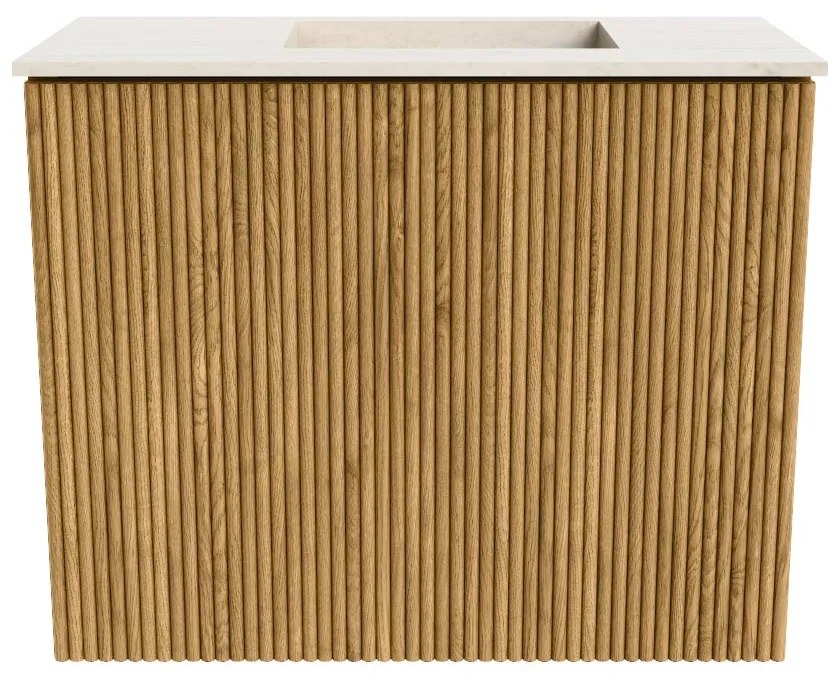 Mondiaz Joya DLux 50cm toiletmeubel oak met wastafel faye rechts zonder kraangat meli
